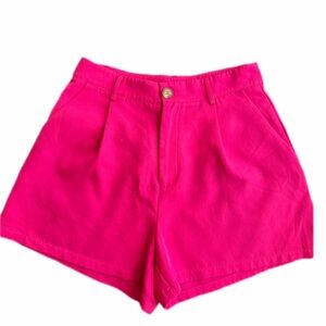 Cider Hot Pink High Waist Shorts